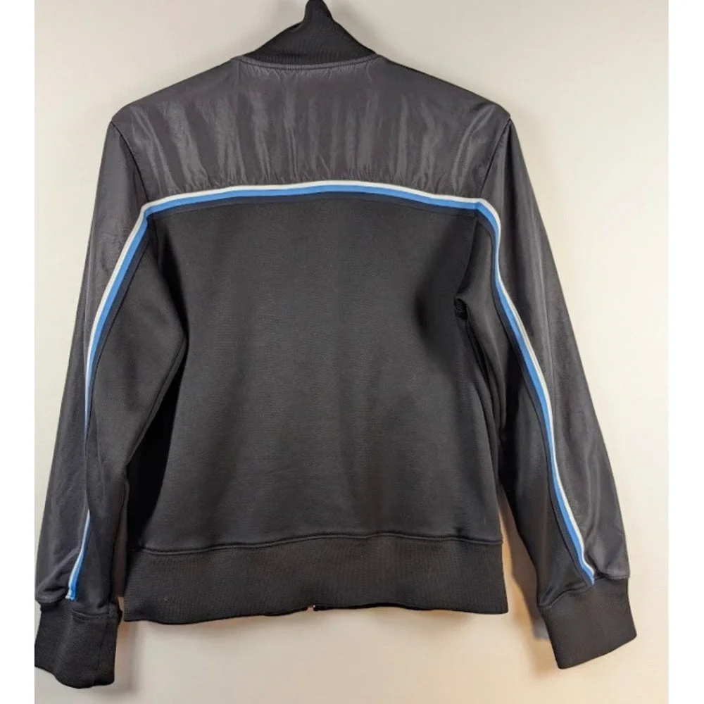 GAP Track Jacket Mens S Black Blue Stripe Vintage Fall‎ 2004 Full Zip Y2K Sporty